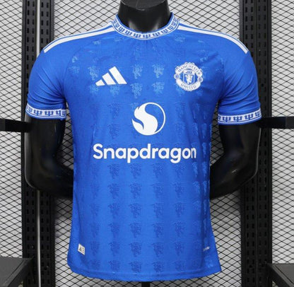 Player Version 26/27 Manchester United Blue with All-Over Devil Jacquard Pattern Shirt