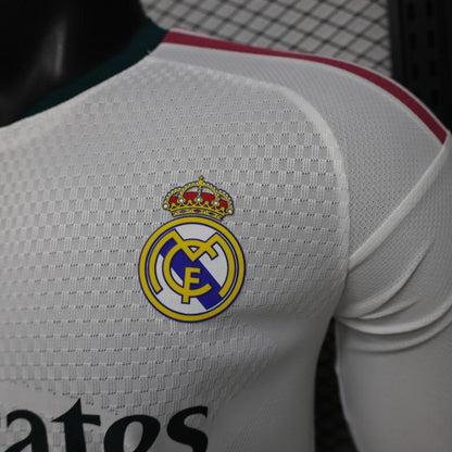 Player Version 26/27 Real Madrid White with Burgundy Stripe Long Sleeve Home Shirt