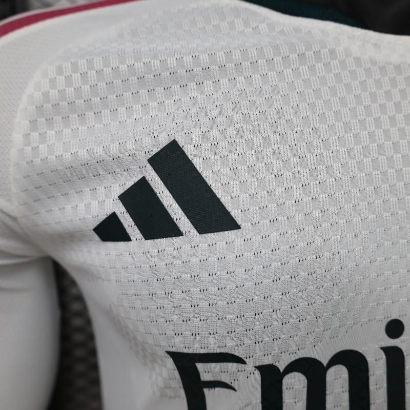 Player Version 26/27 Real Madrid White with Burgundy Stripe Long Sleeve Home Shirt