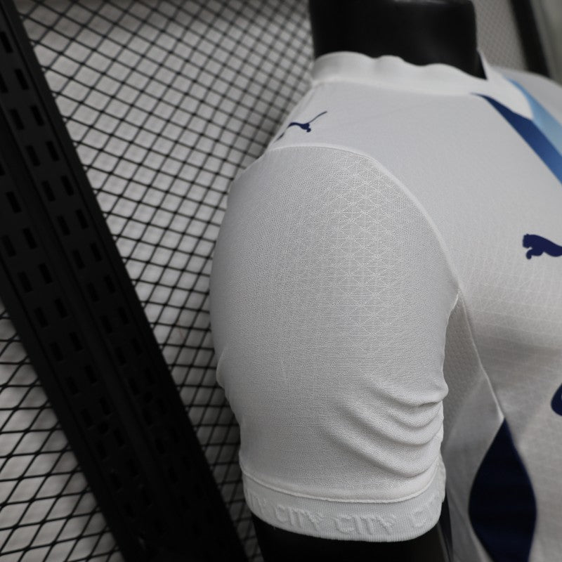 Player Version 26/27 Manchester City White with Blue Stripe Away Shirt