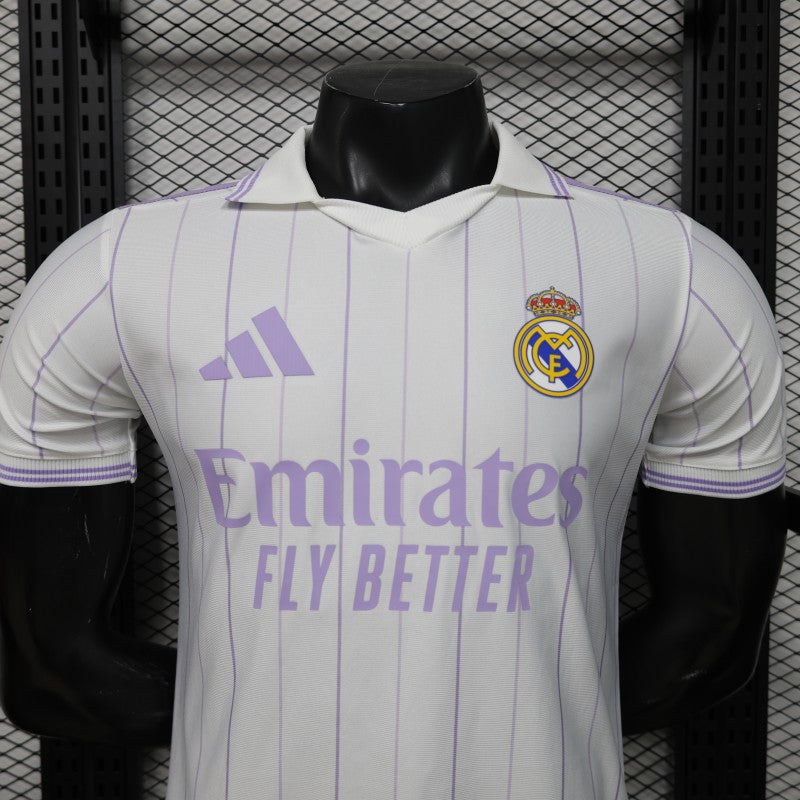 Player Version 26/27 Real Madrid Home White with Purple Pinstripe Shirt
