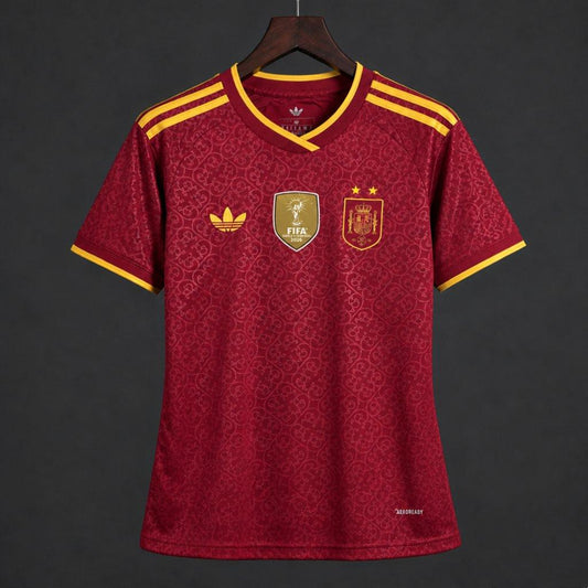 2 Star 2026 Womens Spain Away Red Special Edition Shirt With Champion Patch