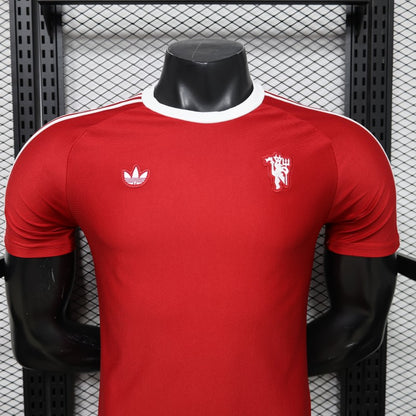 Player Version 26/27 Manchester United Red with White Three-Stripe Shoulders Shirt