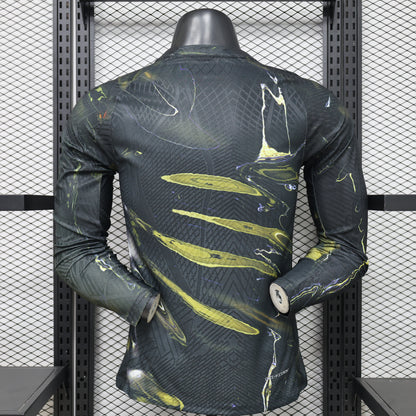 Player Version 26/27 Paris Saint-Germain Fourth Black & Gold/Green Lava Print Long Sleeve Special Edition Shirt
