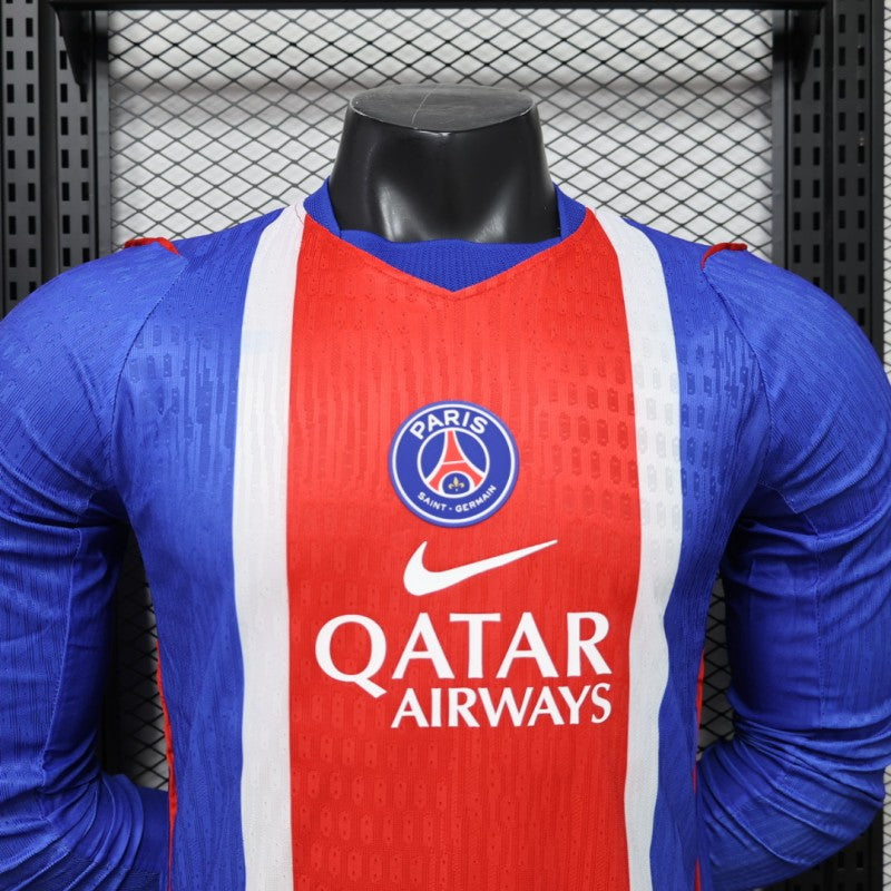 Player Version 26/27 PSG Blue & Red Stripe Long Sleeve Home Shirt
