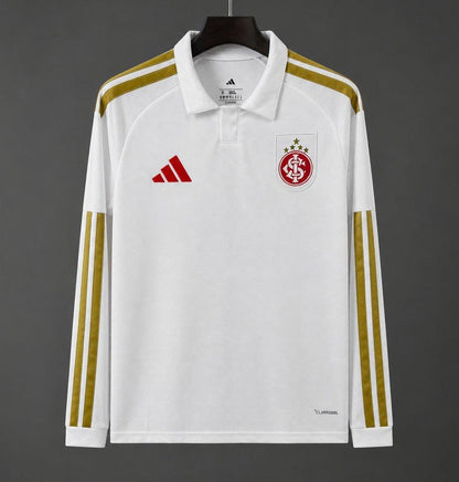 26/27 Sport Club Internacional White with Gold Stripes Long Sleeve Training Shirt