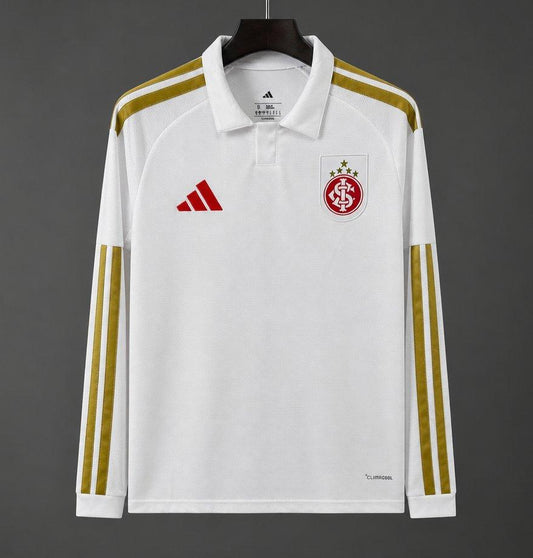 26/27 Sport Club Internacional White with Gold Stripes Long Sleeve Training Shirt