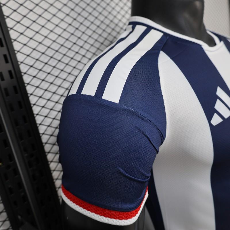 Player Version 2027 Scotland Away White/Navy Vertical Stripes Shirt