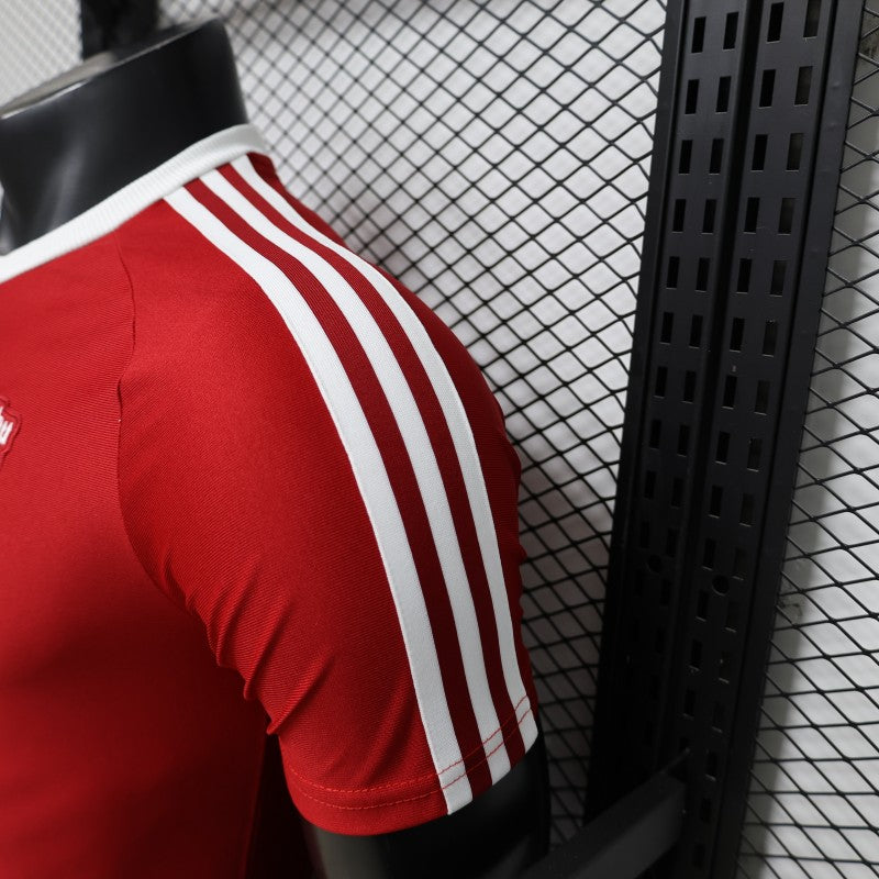 Player Version 26/27 Manchester United Red with White Three-Stripe Shoulders Shirt