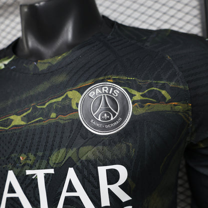 Player Version 26/27 Paris Saint-Germain Fourth Black & Gold/Green Lava Print Long Sleeve Special Edition Shirt