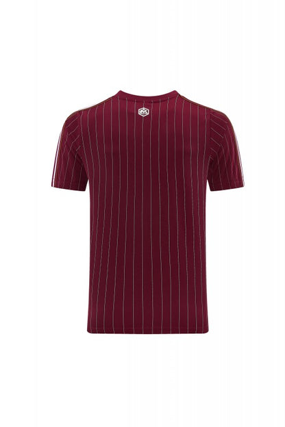26/27  Arsenal  Maroon Pinstripe Short Sleeve+Soccer Shorts