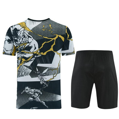 26/27  Real Madrid Black x Marvel  Short Sleeve+Soccer Shorts