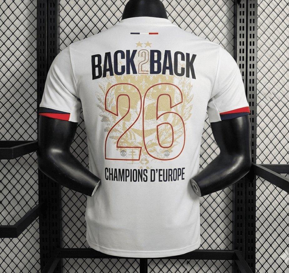 Player Version 2 Star 25/26 PSG Away Shirt With Champions of Europe 2026 Printing