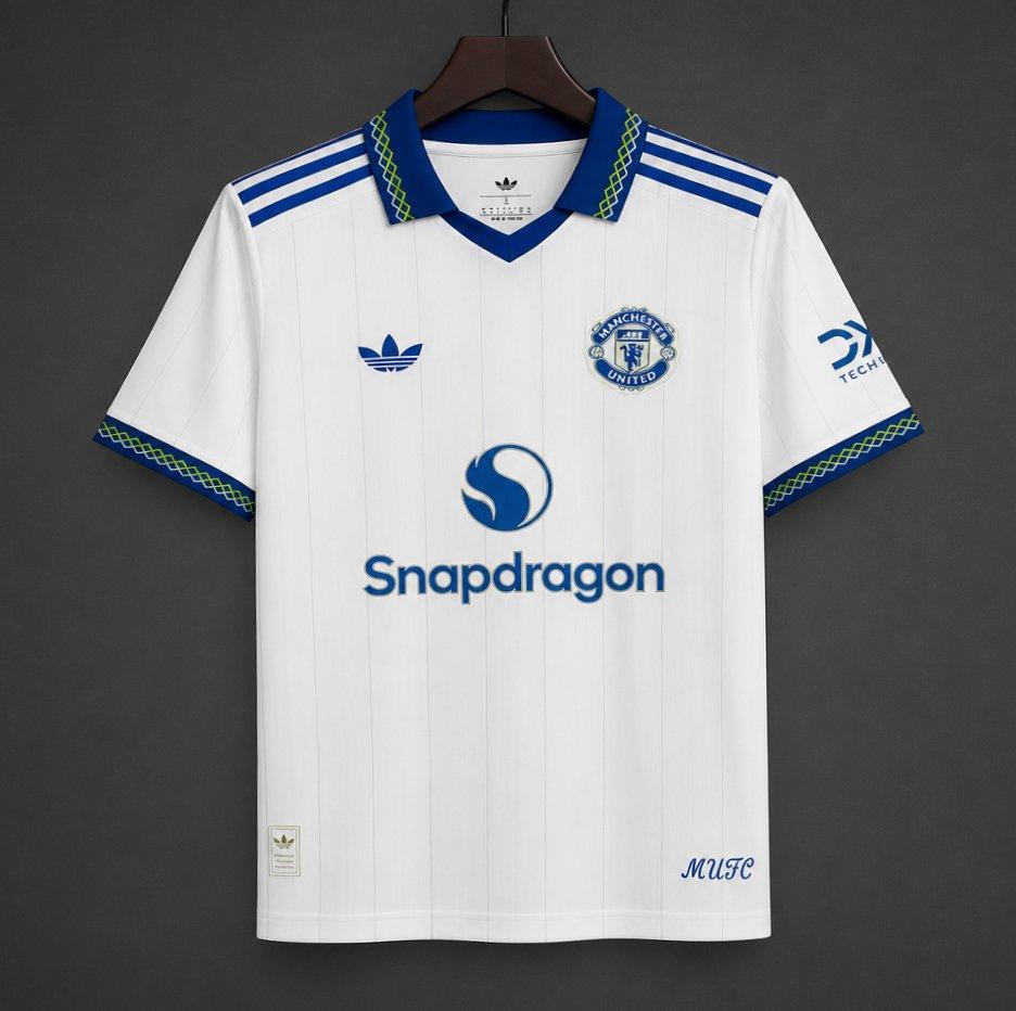 26/27 Manchester United White Pinstripe Away Shirt