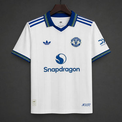 26/27 Manchester United White Pinstripe Away Shirt