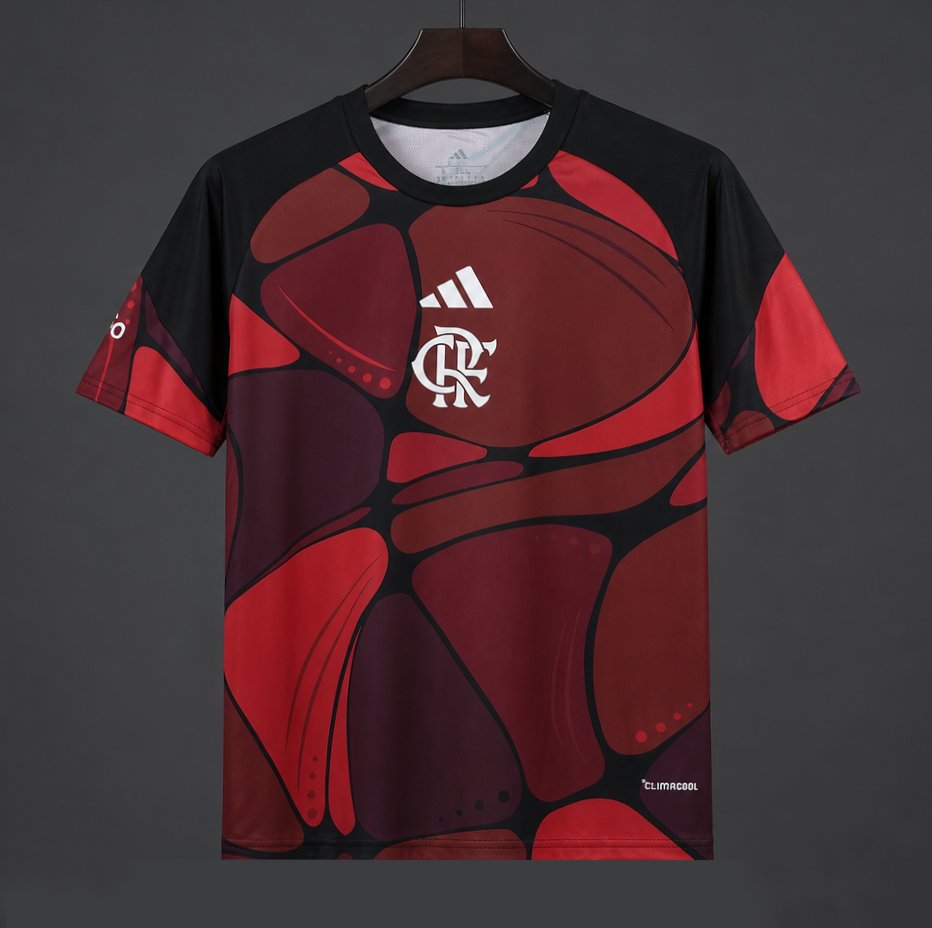 26/27 Flamengo 2026 Pre-Match Red/Black/Burgundy Shirt