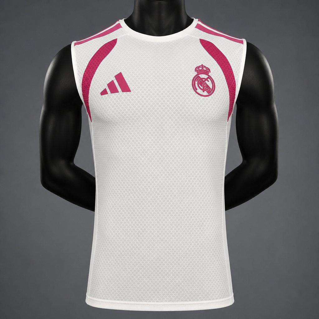 26/27 Real Madrid White with Pink Vest Shirt