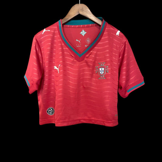 2026 Portugal Home Women Cropped Shirt