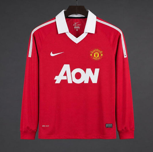 Retro 10/11 Manchester United Home Long Sleeve Shirt