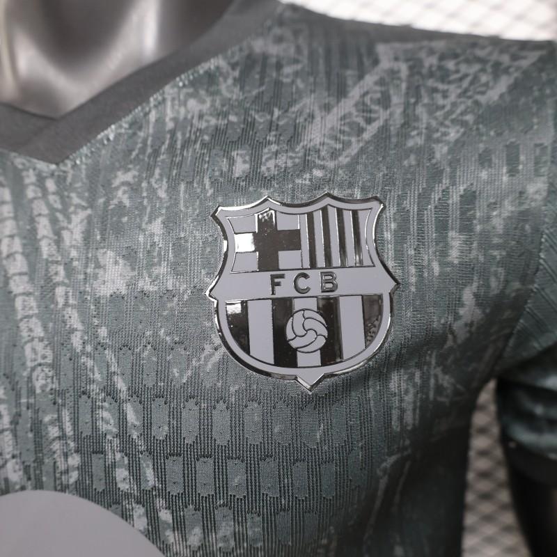 Player Version 26/27 FC Barcelona Dark Olive Green with Grunge Graffiti Third Shirt