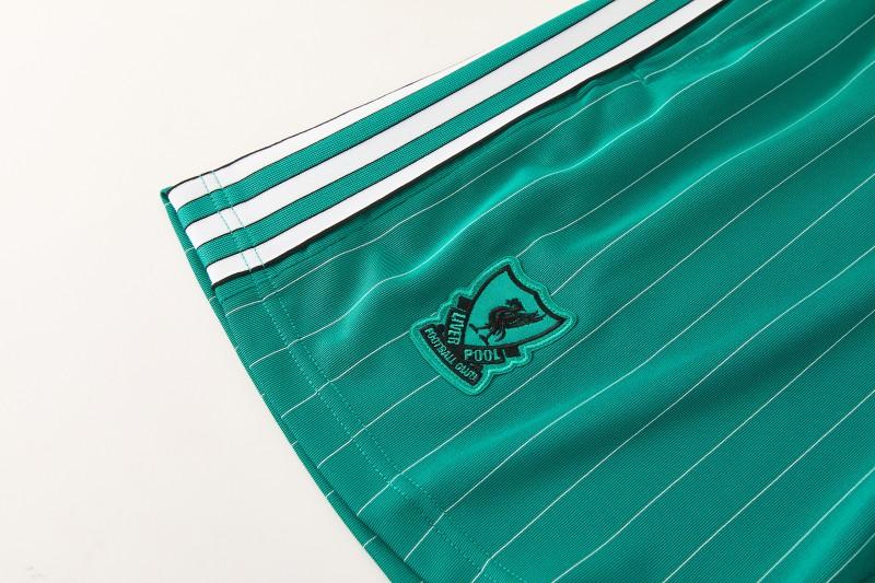 26/27 Liverpool   Green Pinstripe  Short Sleeve+Soccer Shorts