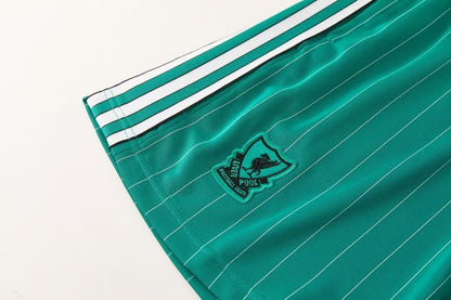 26/27 Liverpool   Green Pinstripe  Short Sleeve+Soccer Shorts