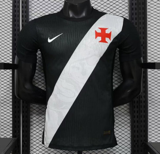 Player Version 26/27 Vasco da Gama Home Black with White Diagonal Sash Shirt