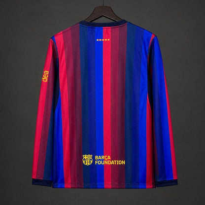 26/27 Barcelona Blue & Red Stripes Long Sleeve Home Shirt