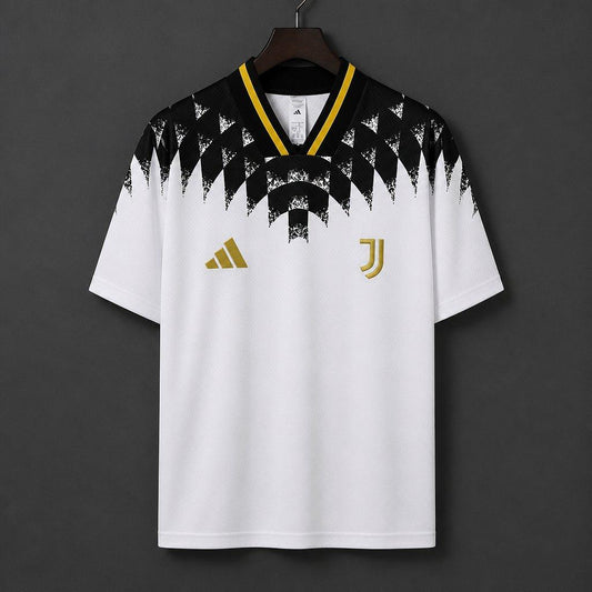 26/27 Juventus White with Black Geometric Pattern 1994 Vintage Remake Shirt
