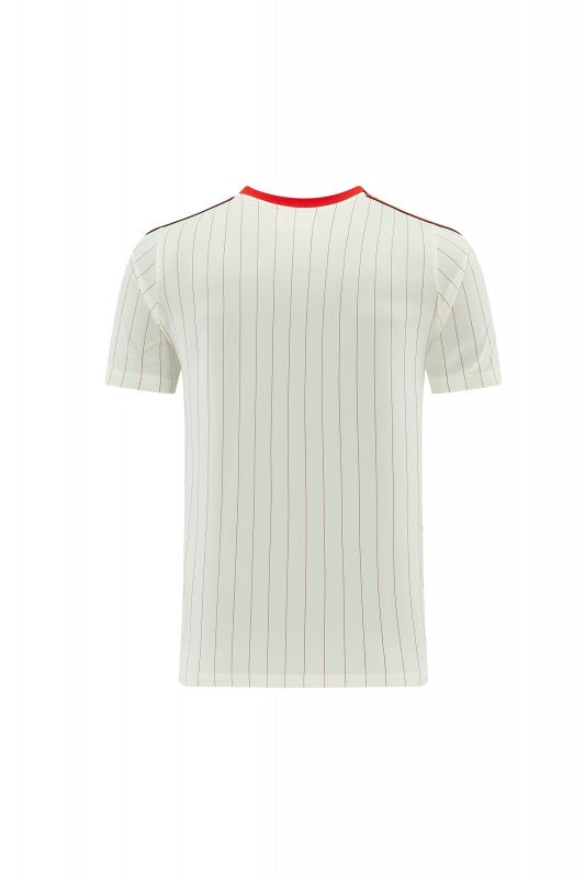 26/27 Benfica × Adidas Originals Off-White Pinstripe Short Sleeve+Soccer Shorts