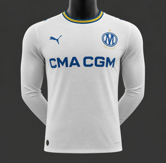 Player Version 26/27 Olympique Marseille Home White Long Sleeve Shirt