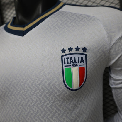 Player Version 2026 Italy Away White  Long Sleeve Shirt