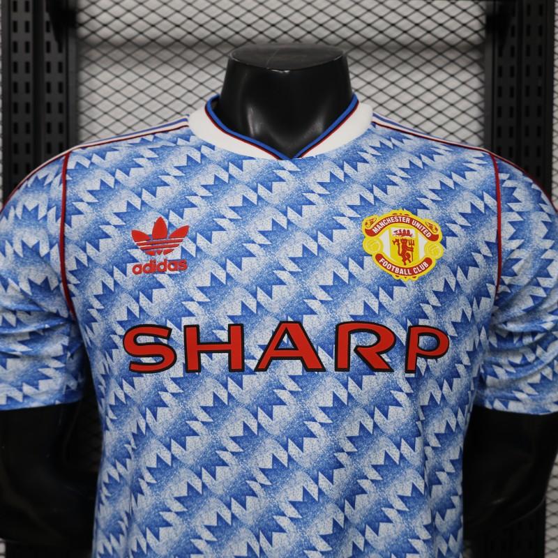 Player Version 26/27  Manchester United Away Blue Vintage Remake   Shirt