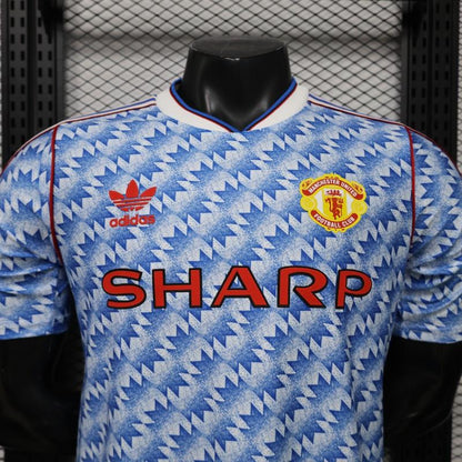 Player Version 26/27  Manchester United Away Blue Vintage Remake   Shirt
