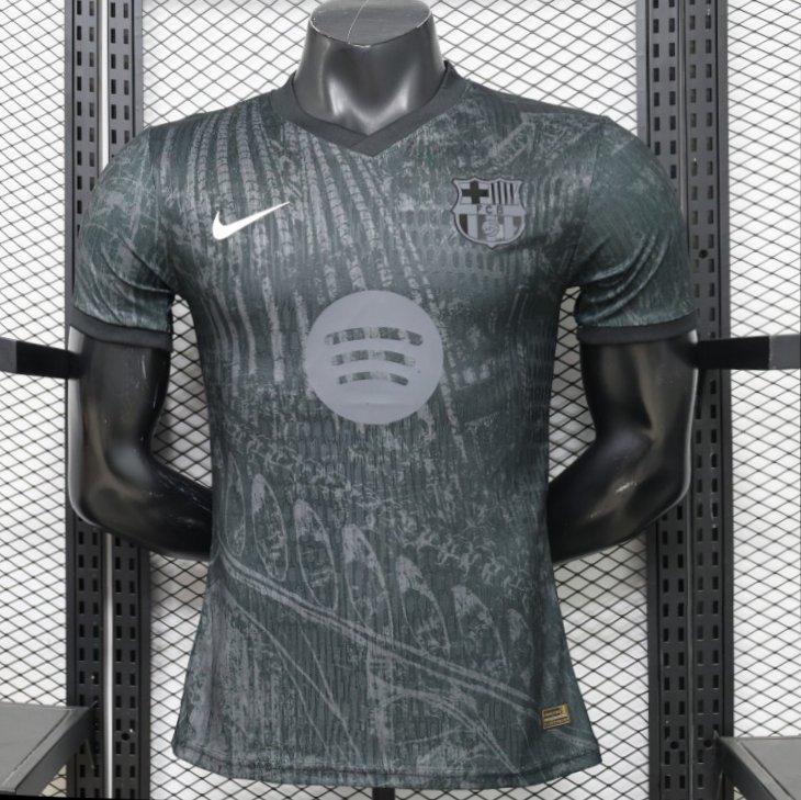 Player Version 26/27 FC Barcelona Dark Olive Green with Grunge Graffiti Third Shirt