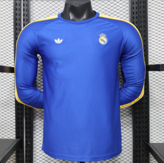 Player Version 2026 Real Madrid Blue Long Sleeve  Adidas Originals Retro Special Edition Shirt