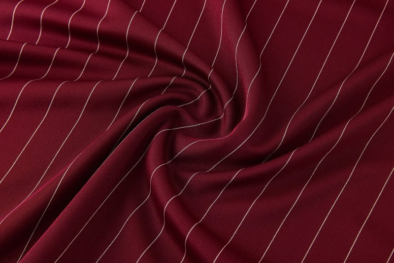 26/27  Arsenal  Maroon Pinstripe Short Sleeve+Soccer Shorts