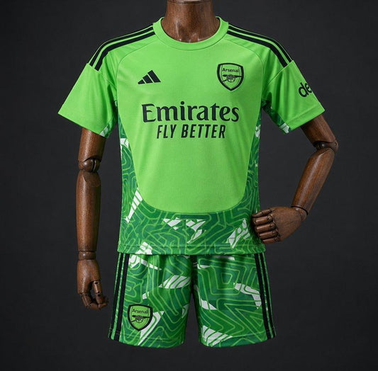 26/27 Kids Arsenal Goalkeeper Neon Green/Dark Green Shirt