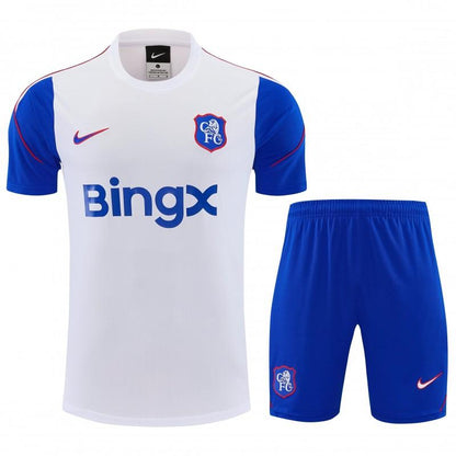 26/27 Chelsea  White&Blue Short Sleeve+Soccer Shorts