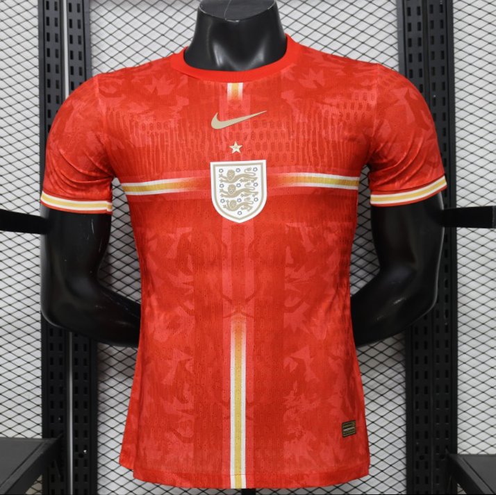 Player Version 2026 England Away Red with Gold Lion  Special Edition Shirt