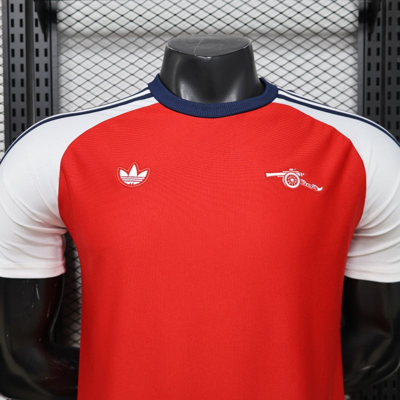 Player Version 2026  Arsenal x Adidas Originals Red with White Raglan Sleeve Home Shirt