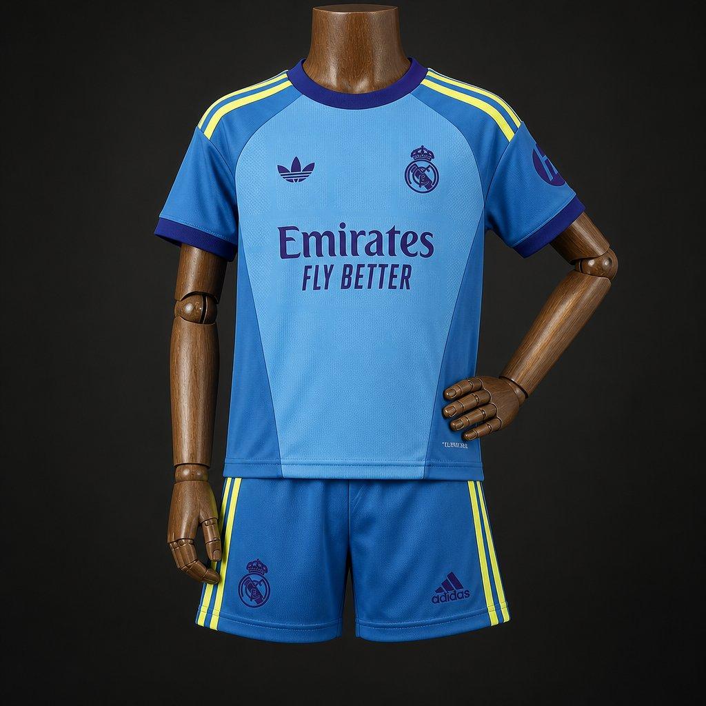 26/27 Kids Real Madrid Goalkeeper Away  Blue Shirt