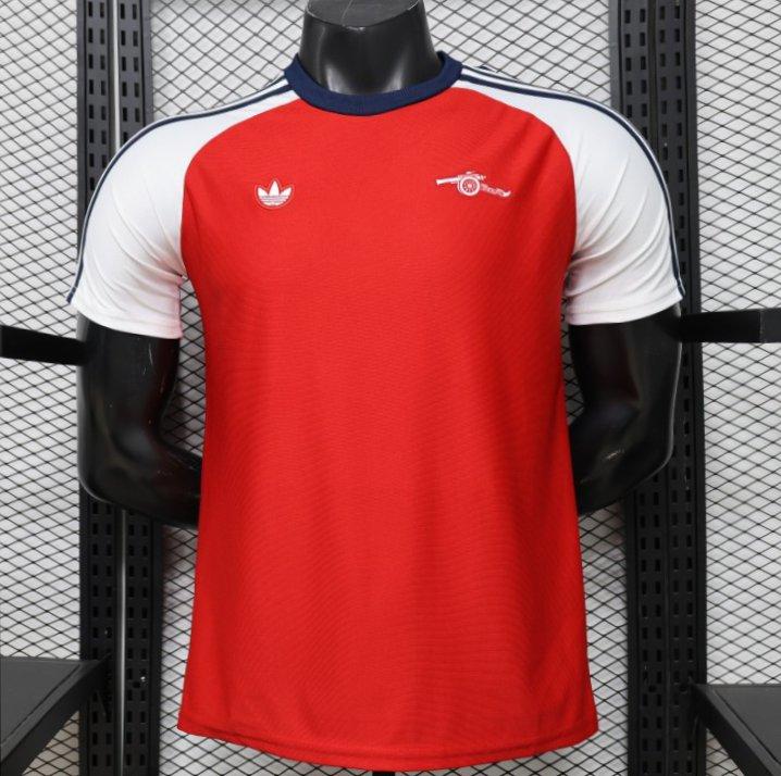 Player Version 2026  Arsenal x Adidas Originals Red with White Raglan Sleeve Home Shirt