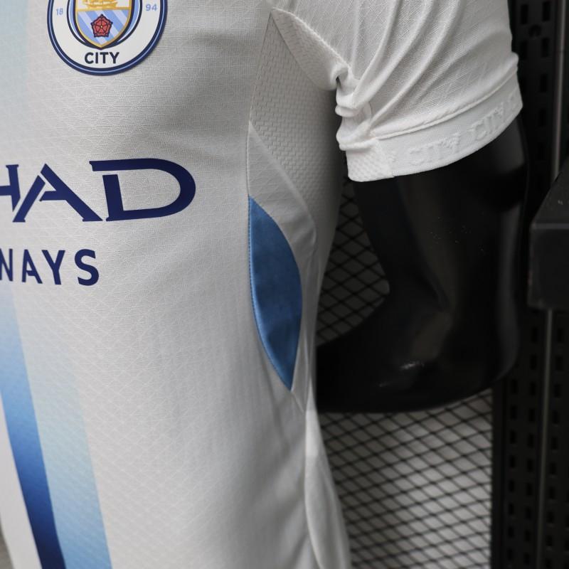 Player Version 26/27 Manchester City White with Blue Stripe Away Shirt