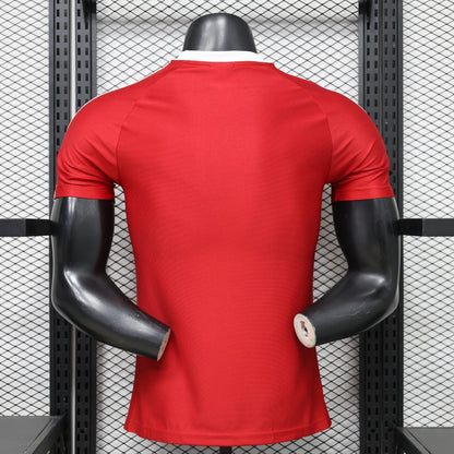 Player Version 26/27 Manchester United Red with White Three-Stripe Shoulders Shirt