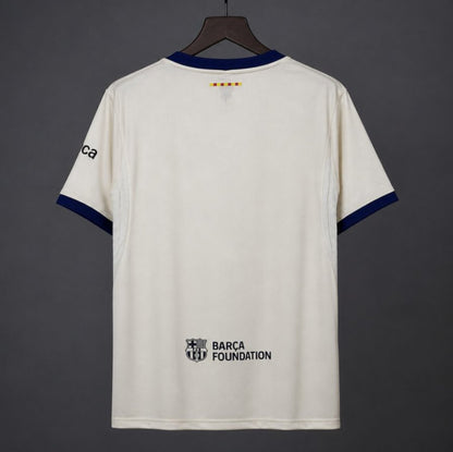 26/27 Barcelona White with Burgundy Cross Away Shirt