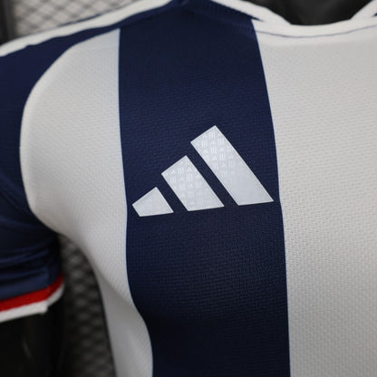 Player Version 2027 Scotland Away White/Navy Vertical Stripes Shirt
