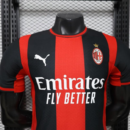 Player Version 26/27 AC Milan Red & Black Vertical Stripe Home Shirt