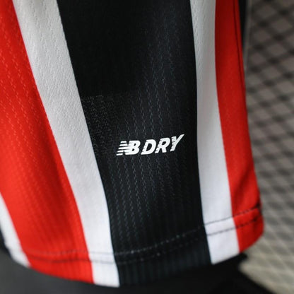 Player Version 26/27 São Paulo FC Away Red & Black Stripe  With White Collar Shirt