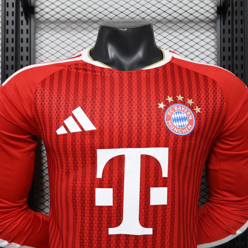 Player Version 26/27 FC Bayern Munich Red-on-Red Diagonal Stripe  Long Sleeve Shirt